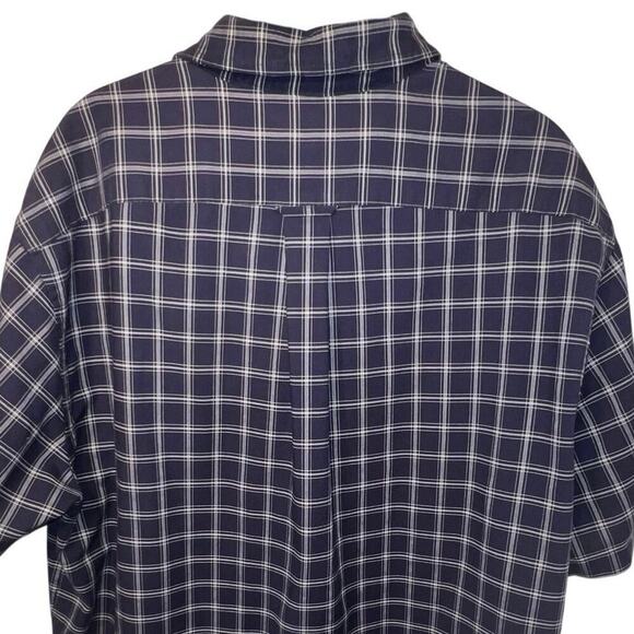 Town Craft L wrinkle free cotton short sleeve button western checkered shirt - Picture 4 of 7